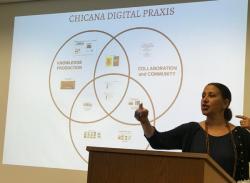 Maria Cotera presents on Chicana Digital Praxis to seminar attendees