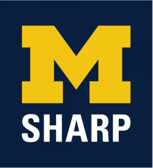 SHARP logo with Block M
