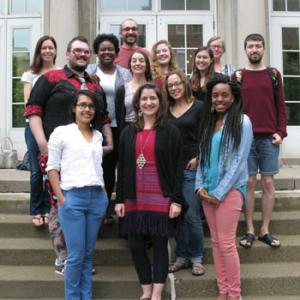 group photo of COS participants on Lane Hall steps