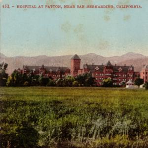 color postcard of state hospital in CA