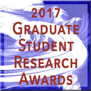 Blue square with text "2017 Graduate Student Research Awards"