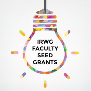 illustration of light bulb with text "IRWG Faculty Seed Grants"