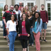 group photo of Community of Scholars fellows on steps of Lane Hall, 2016