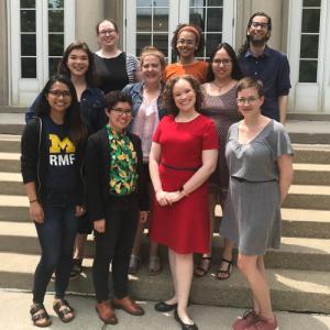 2019 Community of Scholars fellows on the steps of Lane Hall