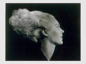 black and white portrait of a woman