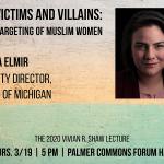 photo of Rana Elmir with event title, date, and location