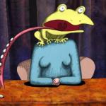 cartoon of a frog