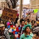 color photo of protesters at Women's March on Washington 2017