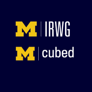 blue square with IRWG and Mcubed logos