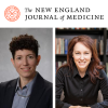 New England Journal of Medicine logo with photos of Daphna and Stroumsa and Anna Kirkland